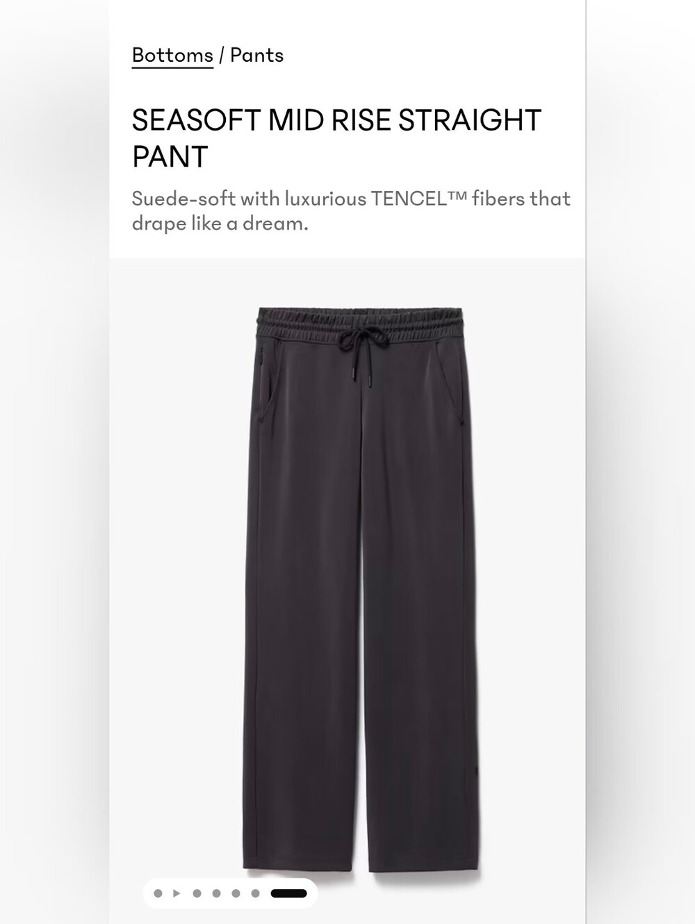 Athleta Seasoft Mid Rise Straight Pant
